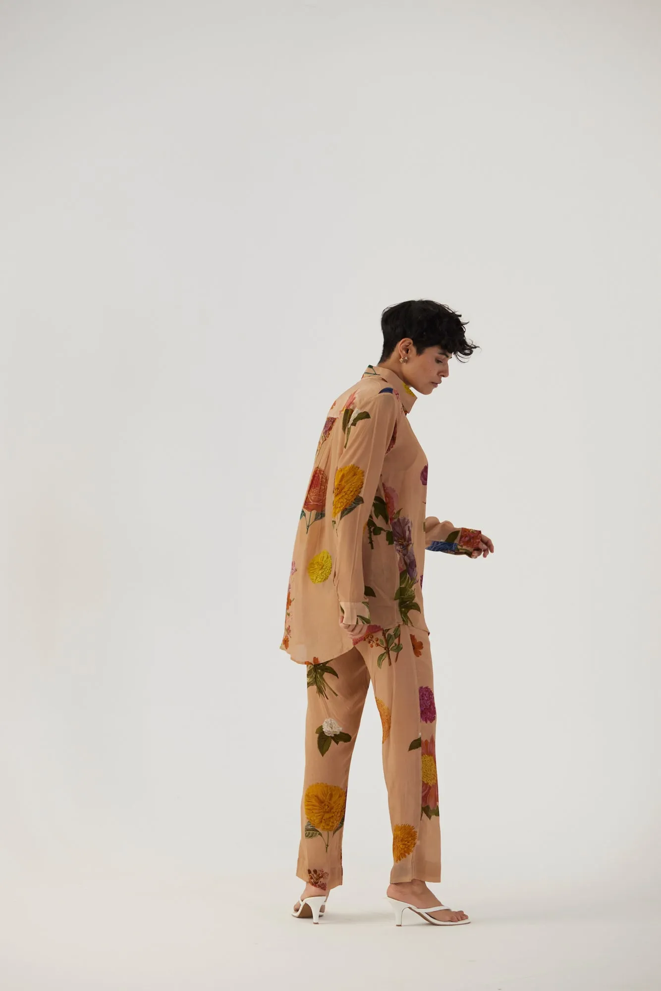 New Season Fall 24/Summer 25-Coord Set-Crepe-Vintage Garden Beige-YAMBB01-Fashion Edit Yam