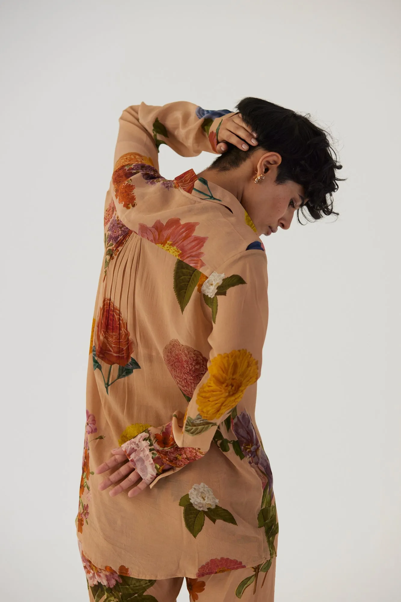 New Season Fall 24/Summer 25-Coord Set-Crepe-Vintage Garden Beige-YAMBB01-Fashion Edit Yam