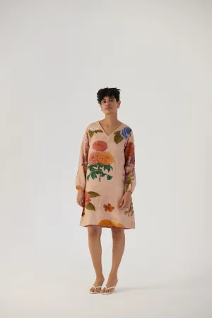 New Season Fall 24/Summer 25-Dress-Linen-Short-Vintage Garden Beige-YAMBB03-Fashion Edit Yam