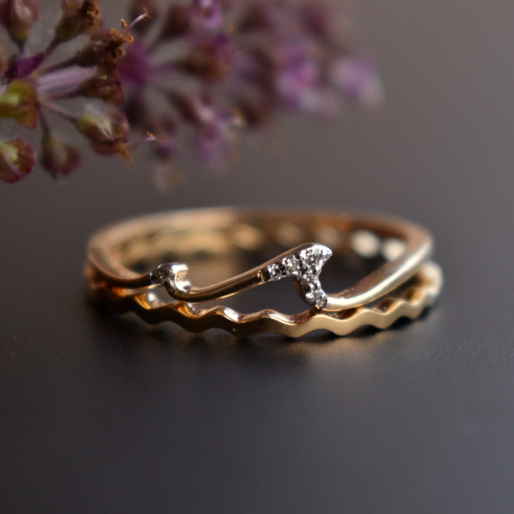 Ocean & Wave Ring Set