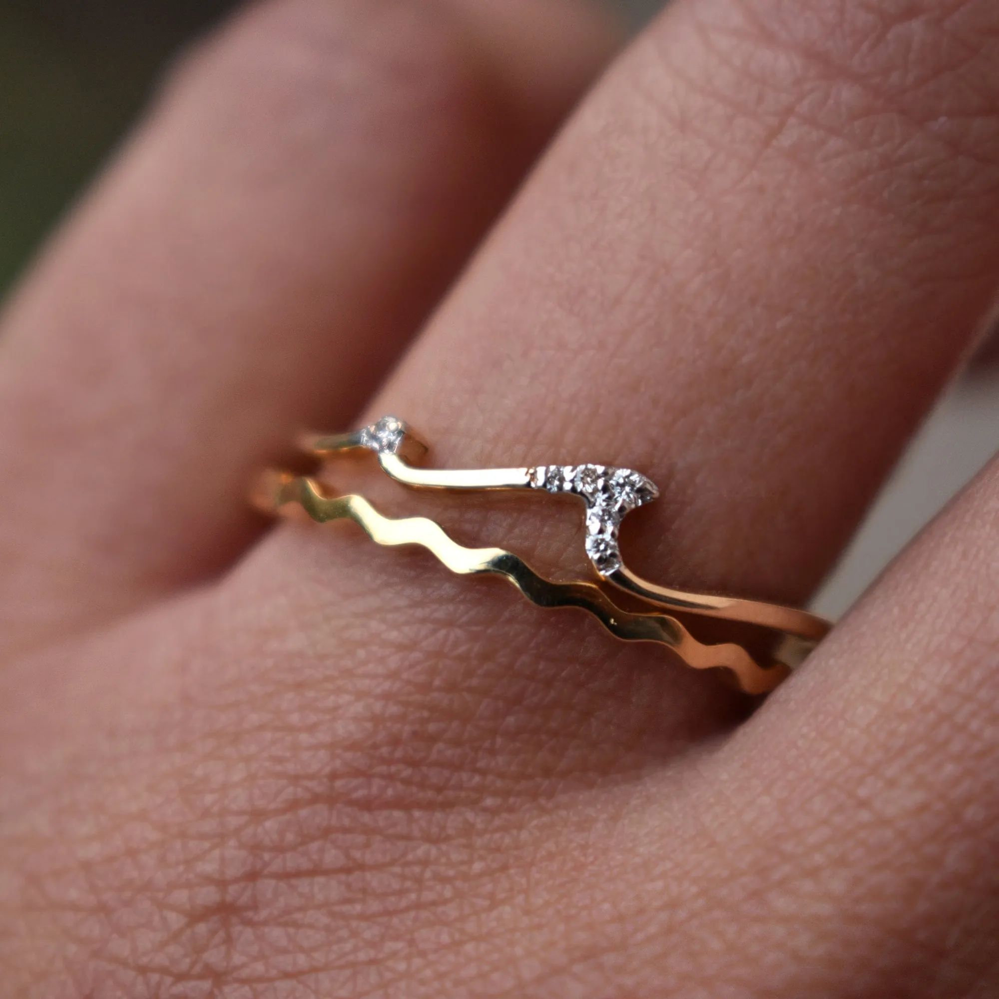 Ocean & Wave Ring Set