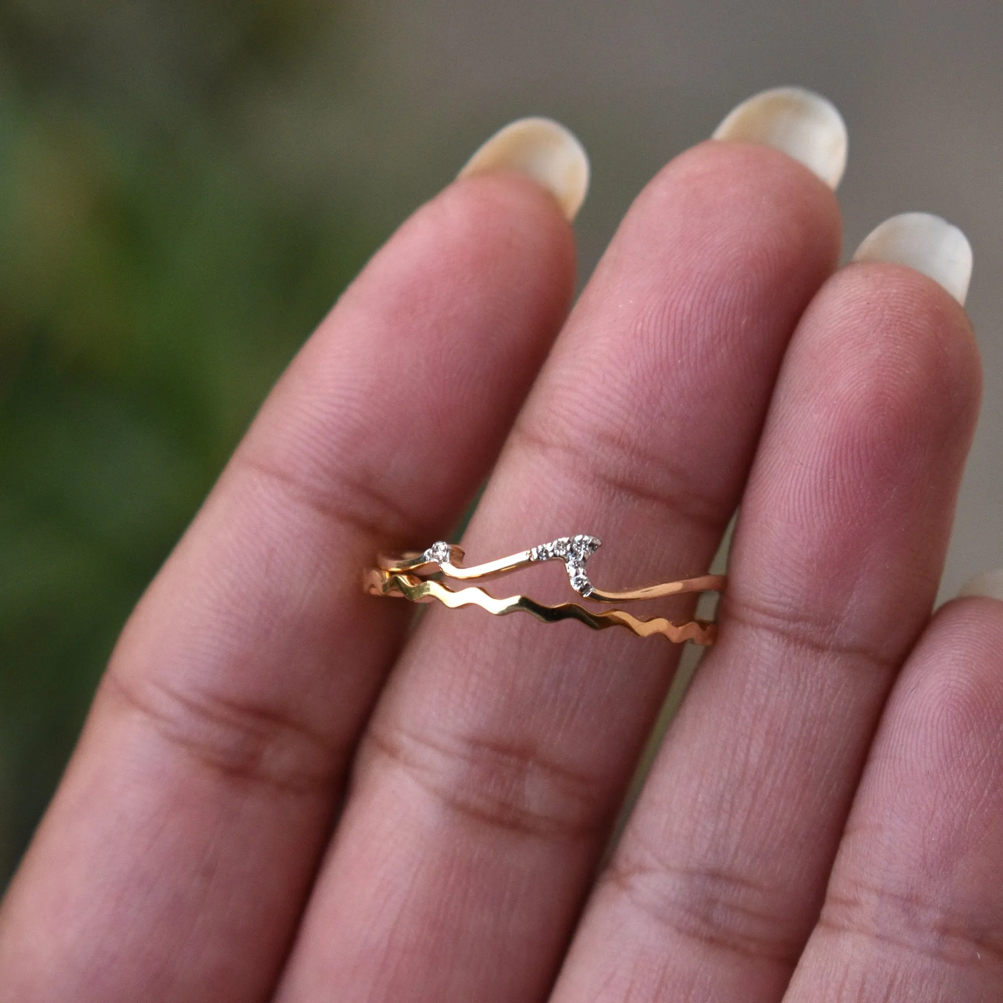 Ocean & Wave Ring Set