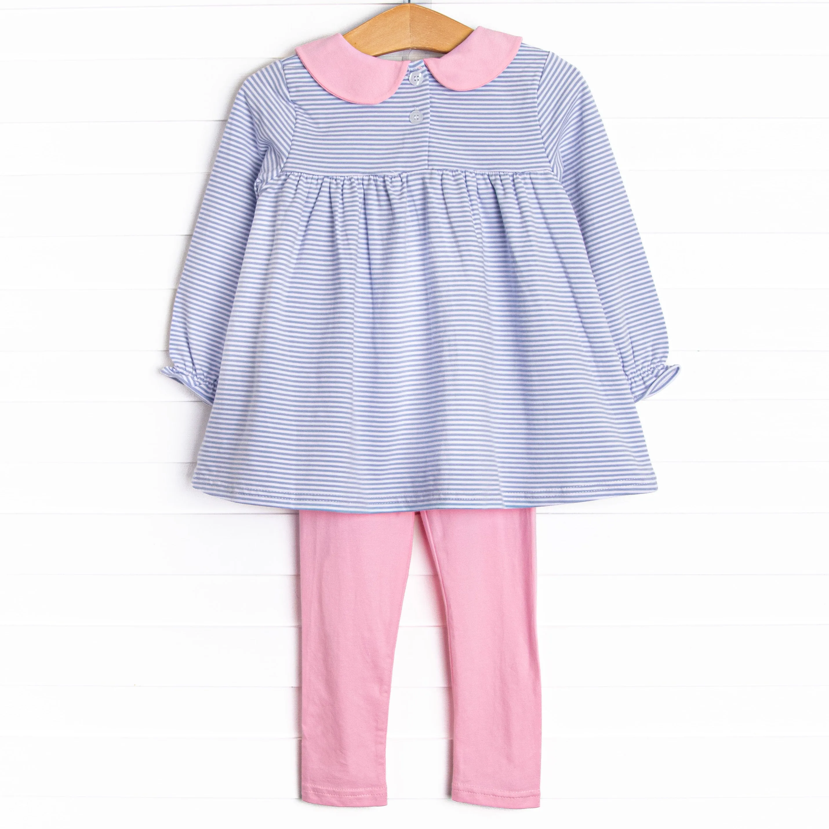 Olivia Legging Set, Periwinkle Stripe