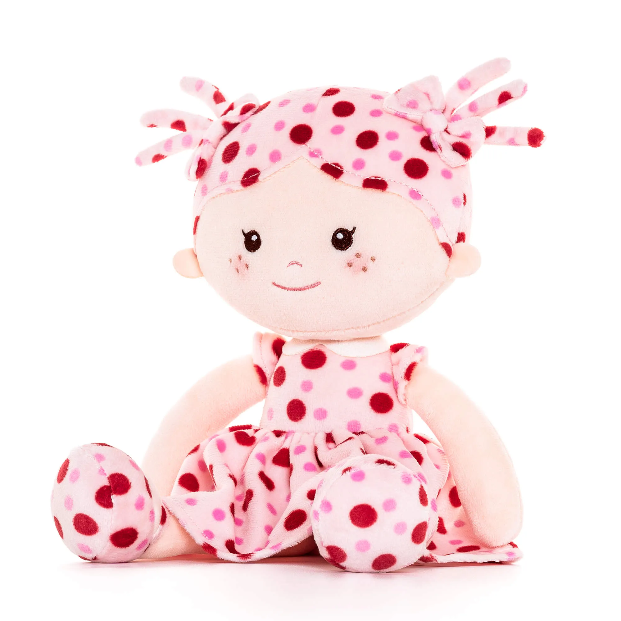 Onetoo 13-inch Personalized Mini Polka Dot Series Dolls Pink Dress Red Polka Girl Gifts