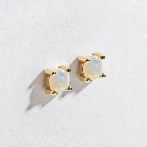 OPAL PRONG STUDS | STERLING SILVER & AUSTRALIAN OPAL
