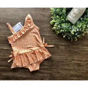 Orange Polka Dot Swimsuit