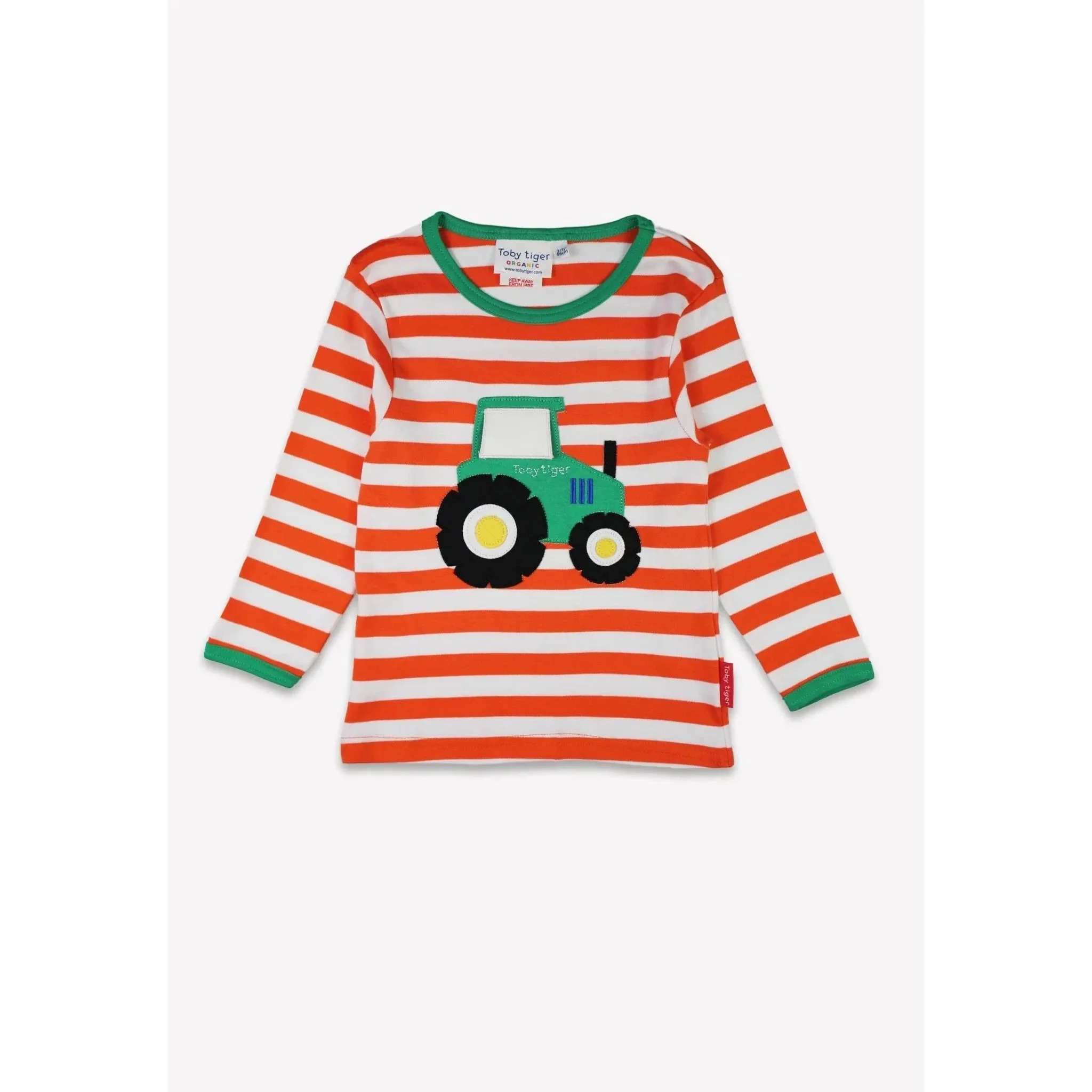 Orange Tractor Applique Long Sleeve Shirt