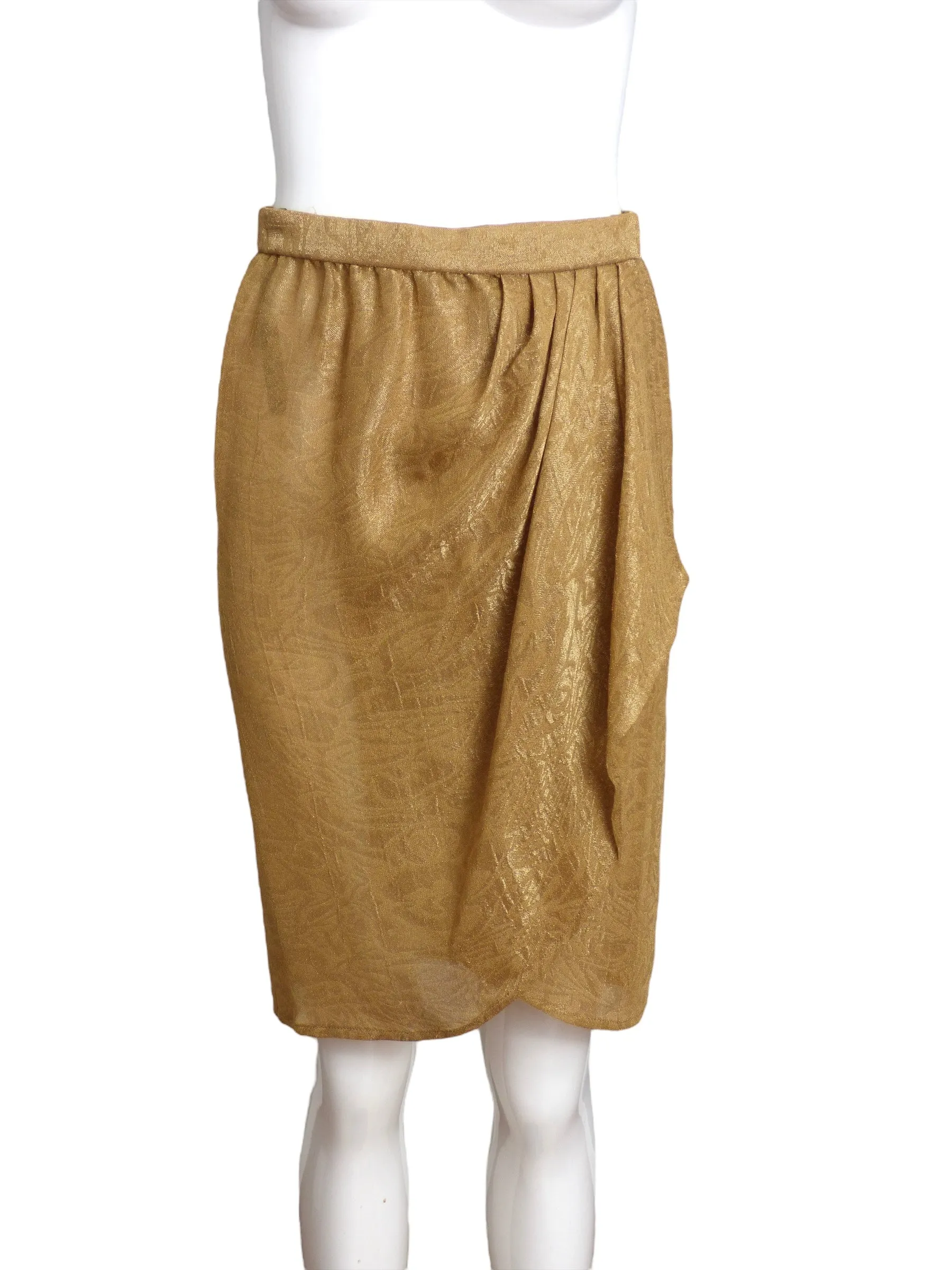 OSCAR DE LA RENTA- 1991 3pc Gold Lace & Brocade Ensemble, Size 6