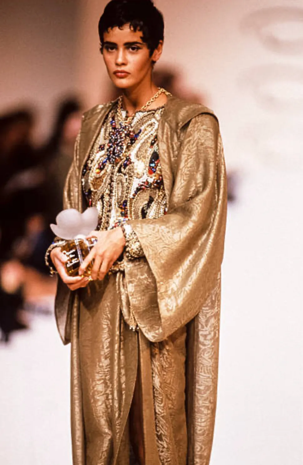 OSCAR DE LA RENTA- 1991 3pc Gold Lace & Brocade Ensemble, Size 6