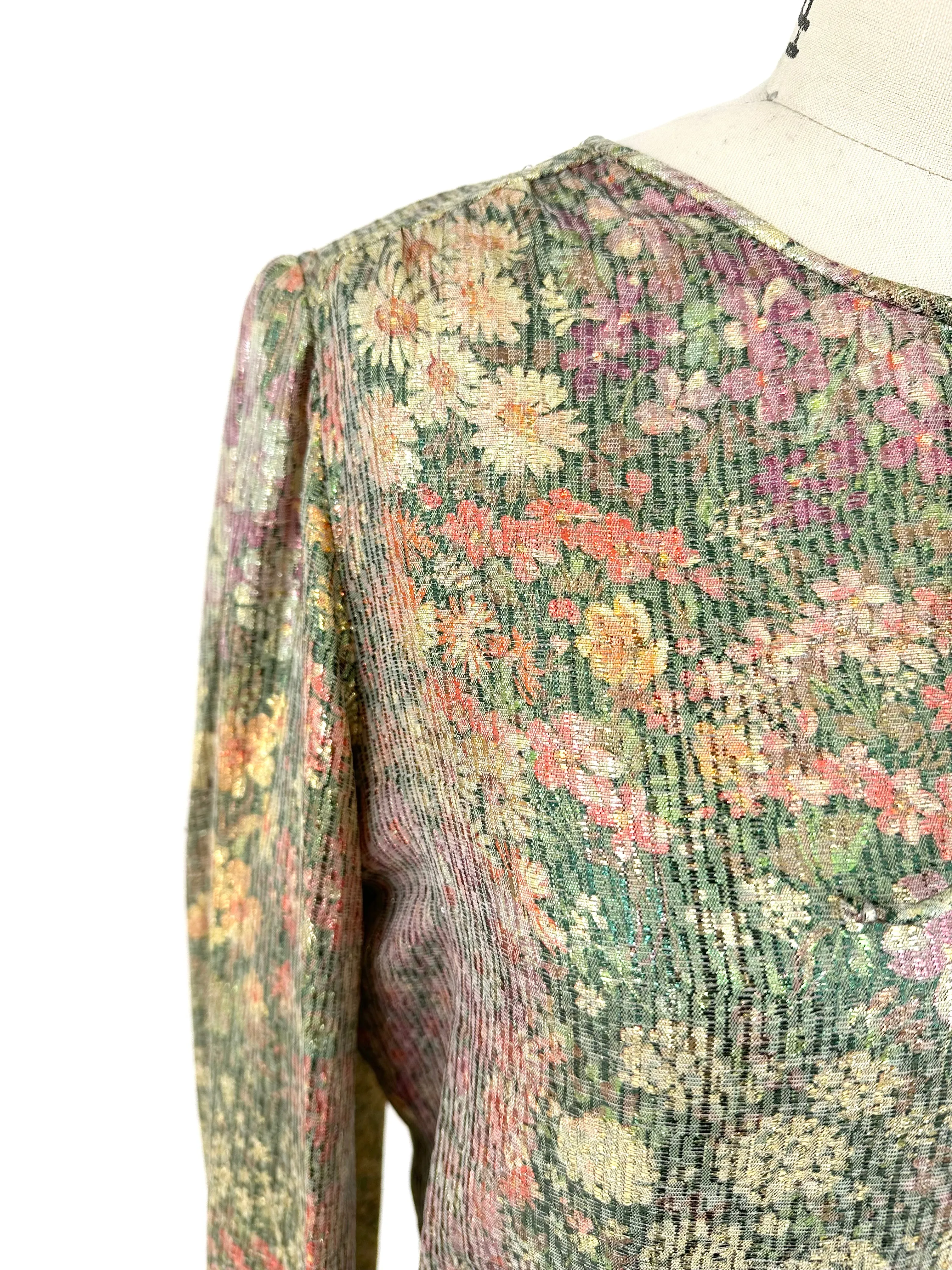 Oscar De La Renta Metallic Brocade Dress