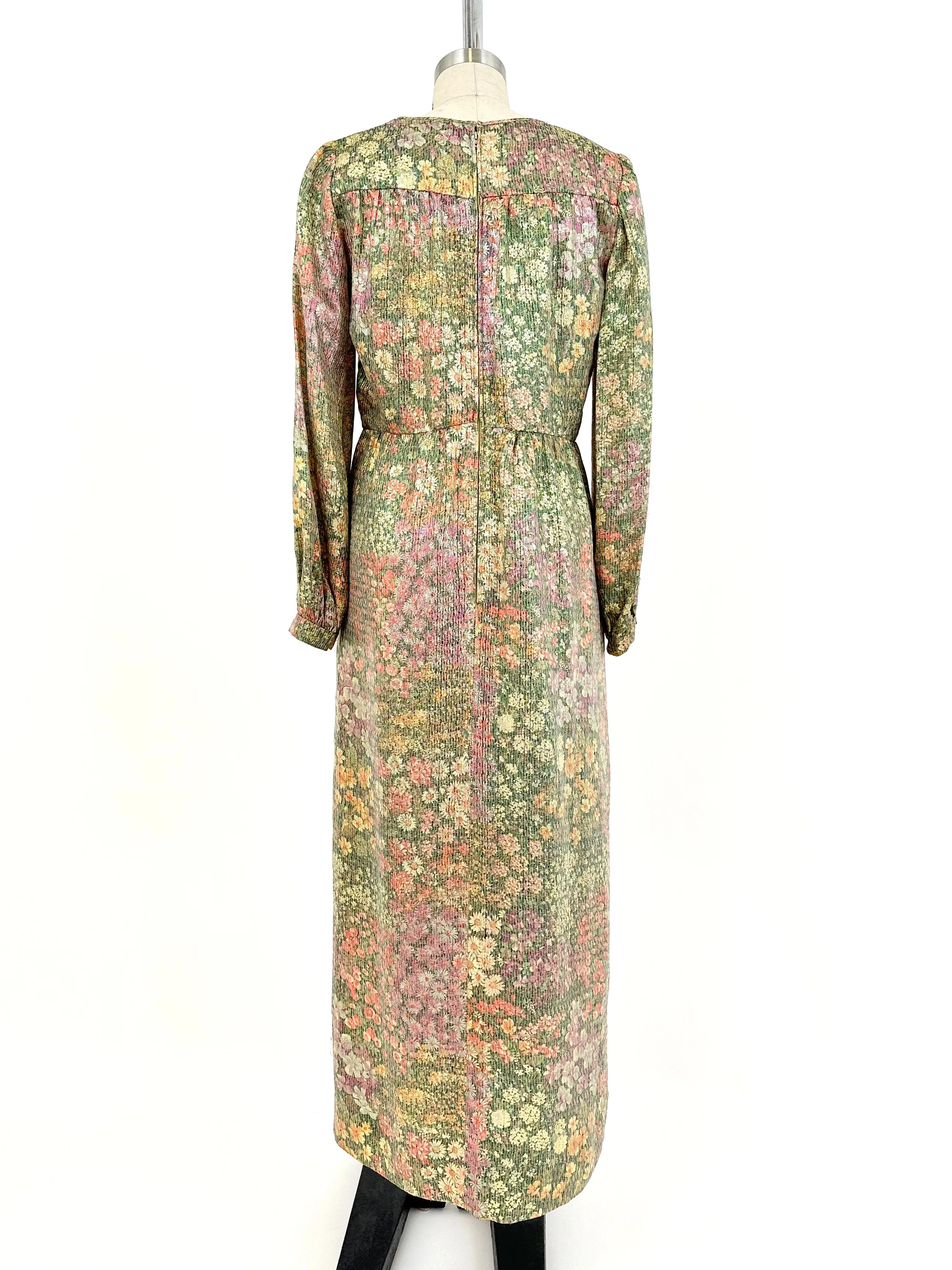 Oscar De La Renta Metallic Brocade Dress