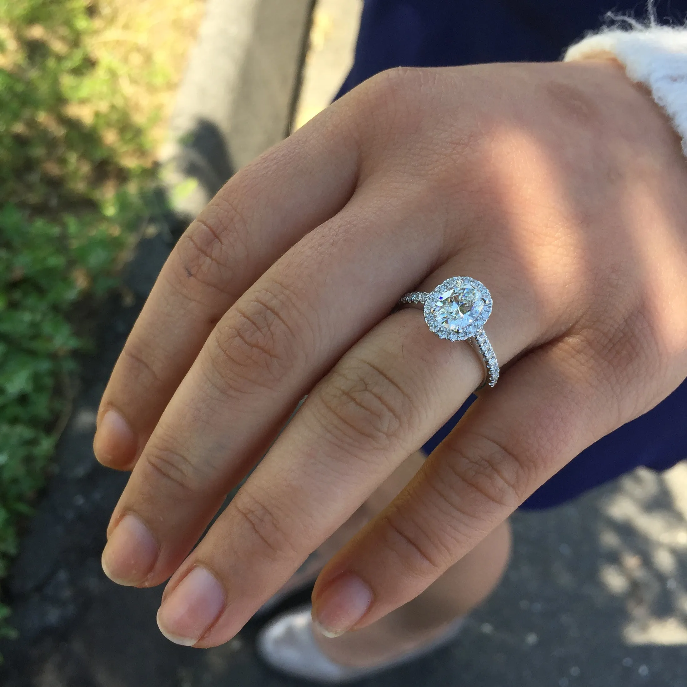 Oval Brilliant 1.30 carat Forevermark Halo Engagement Ring Platinum