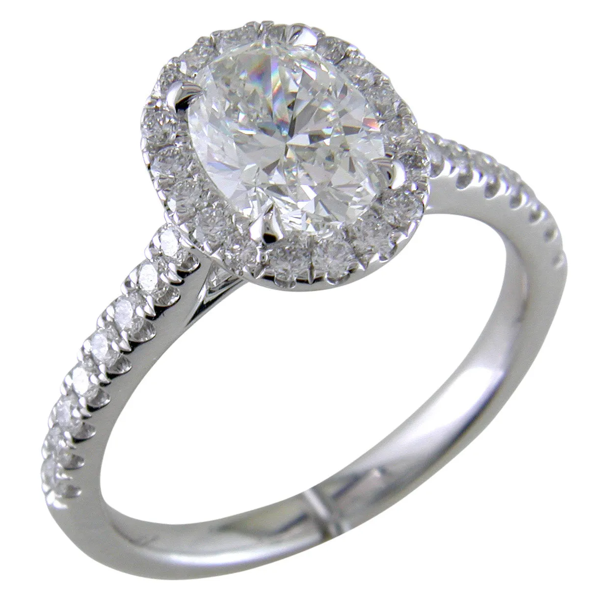 Oval Brilliant 1.30 carat Forevermark Halo Engagement Ring Platinum
