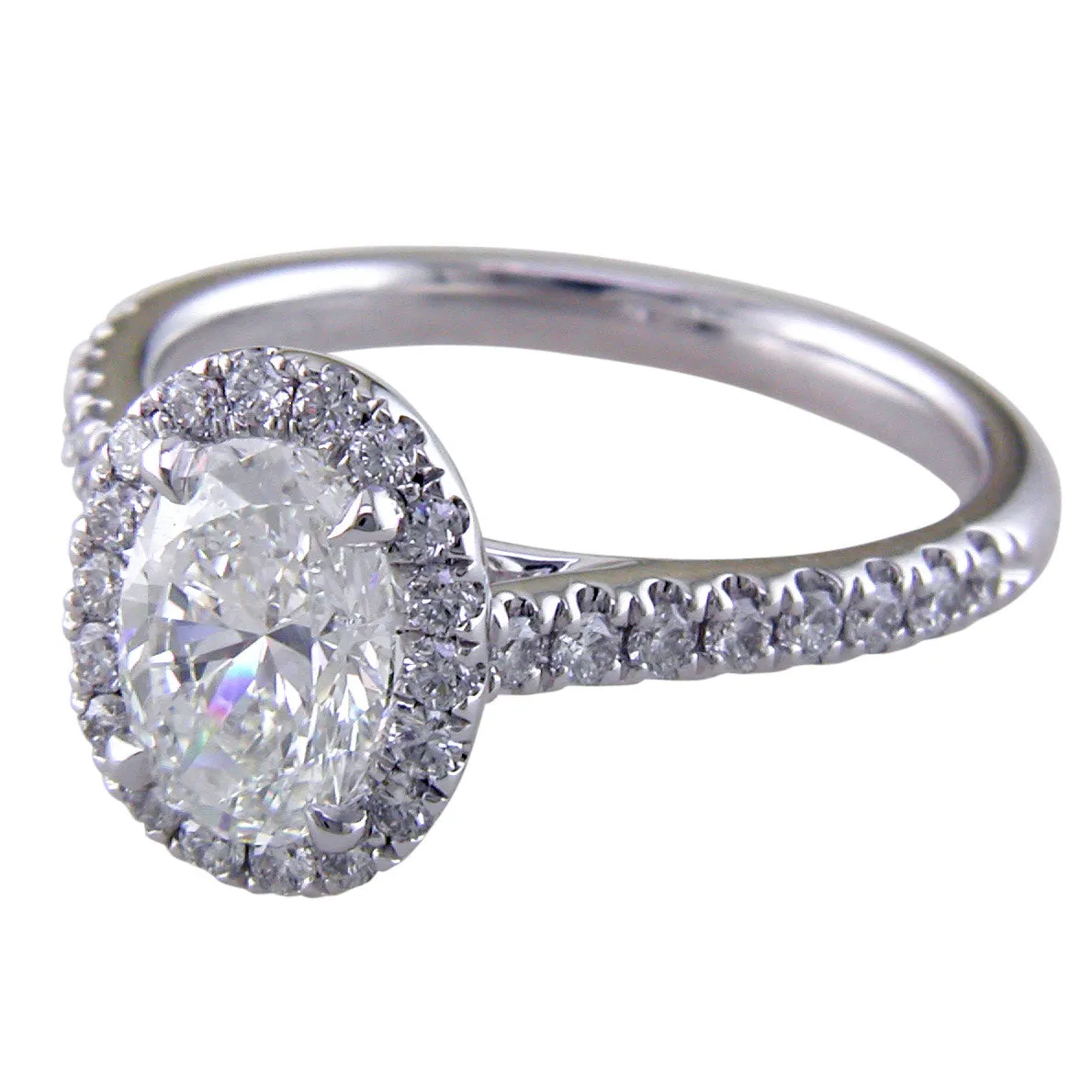 Oval Brilliant 1.30 carat Forevermark Halo Engagement Ring Platinum