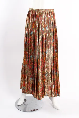 Paisley Lamé Pleated Palazzo Pant