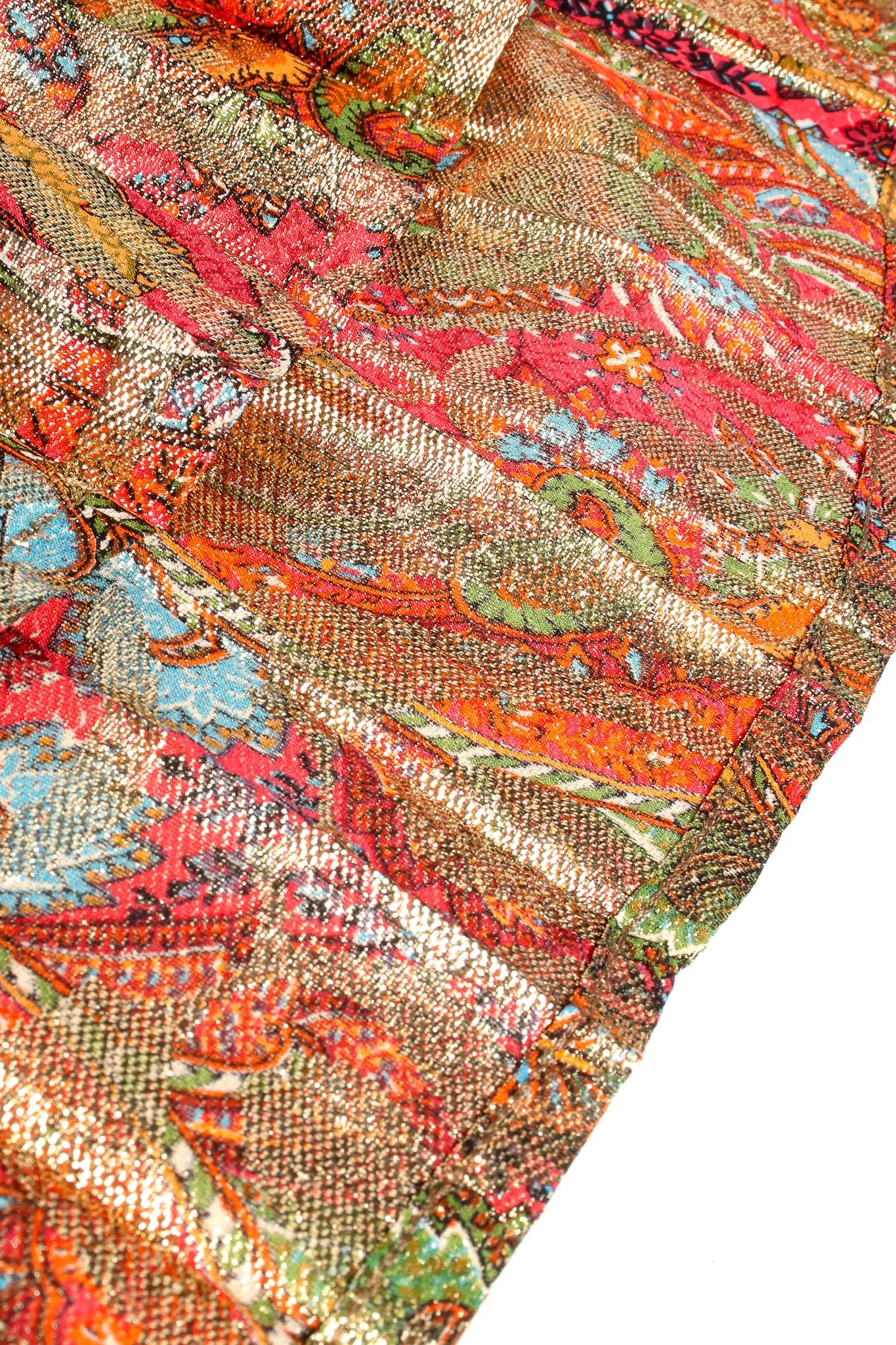 Paisley Lamé Pleated Palazzo Pant