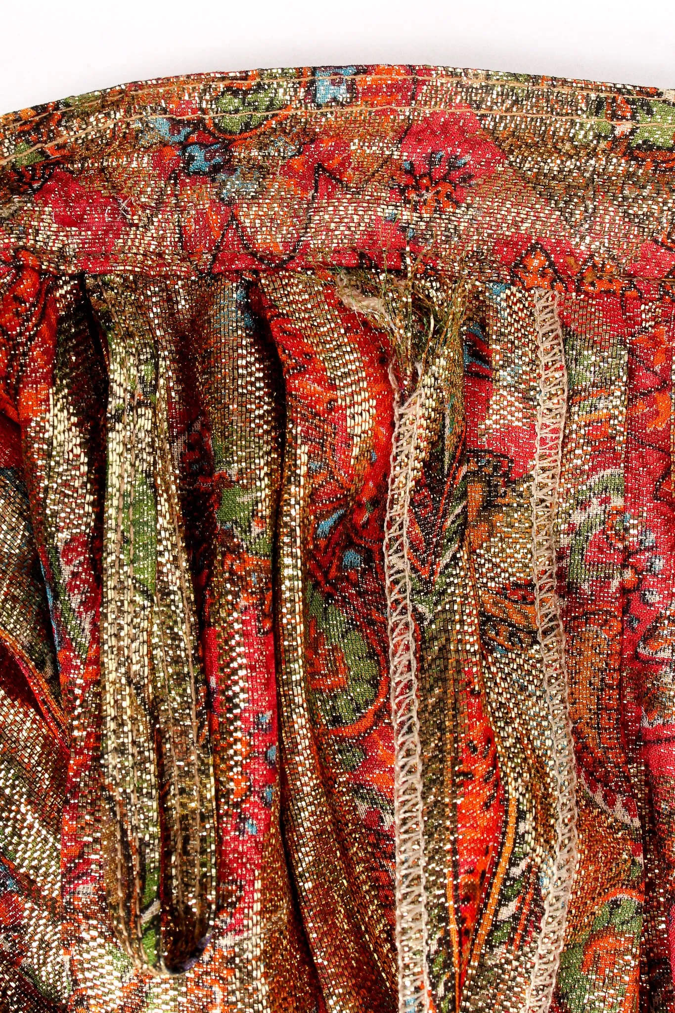 Paisley Lamé Pleated Palazzo Pant