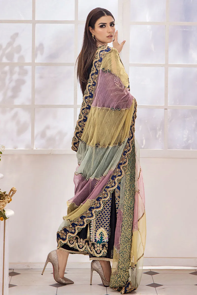 Pakistani Black Kameez Trouser Dupatta Wedding Dress