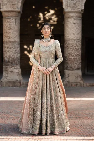 Pakistani Bridal Dress in Pishwas Frock Lehenga Style