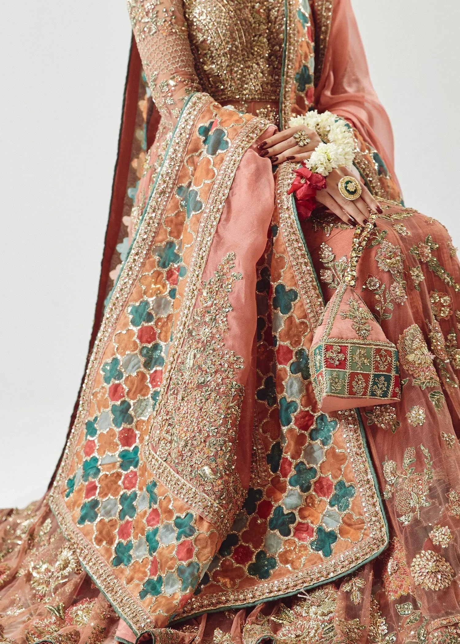 Pakistani Bridal Dress in Pishwas Frock Sharara Style