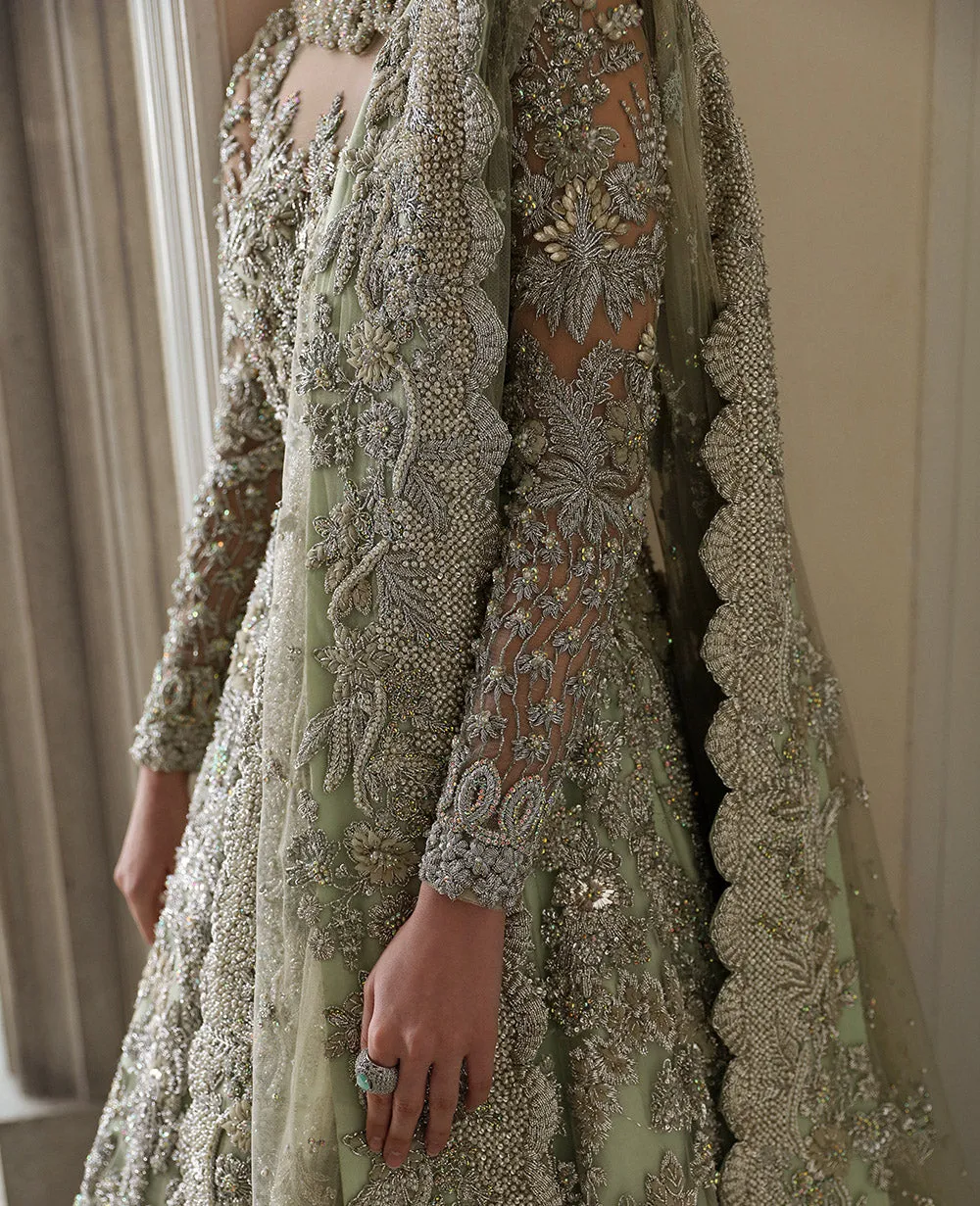 Pakistani Bridal Dress in Royal Gown and Dupatta Style