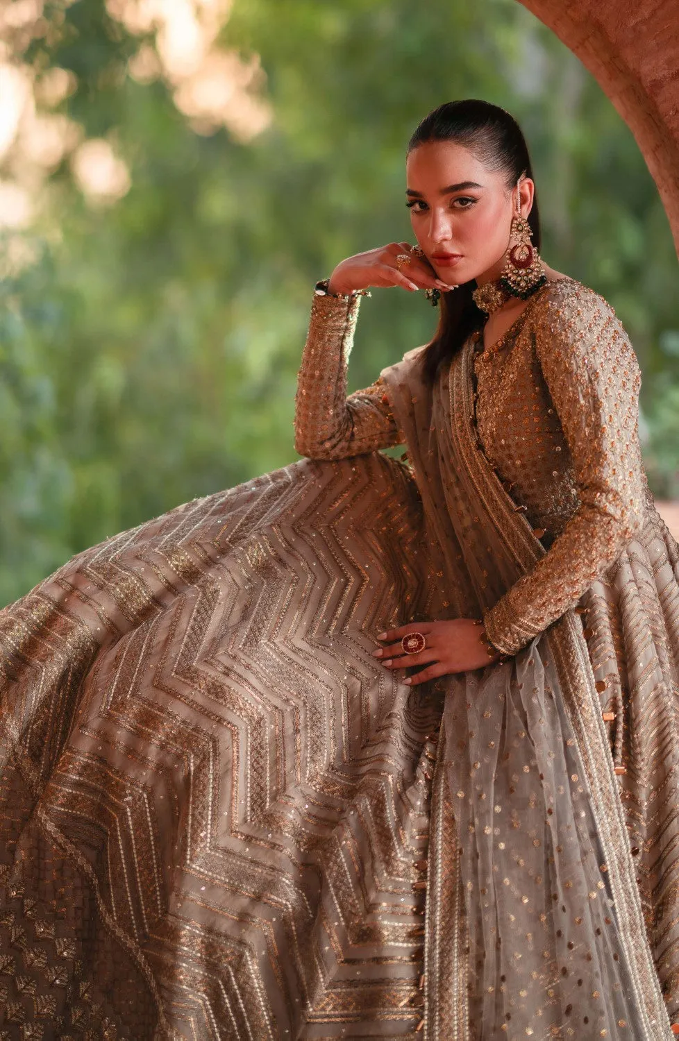 Pakistani Bridal Dress in Traditional Pishwas Style