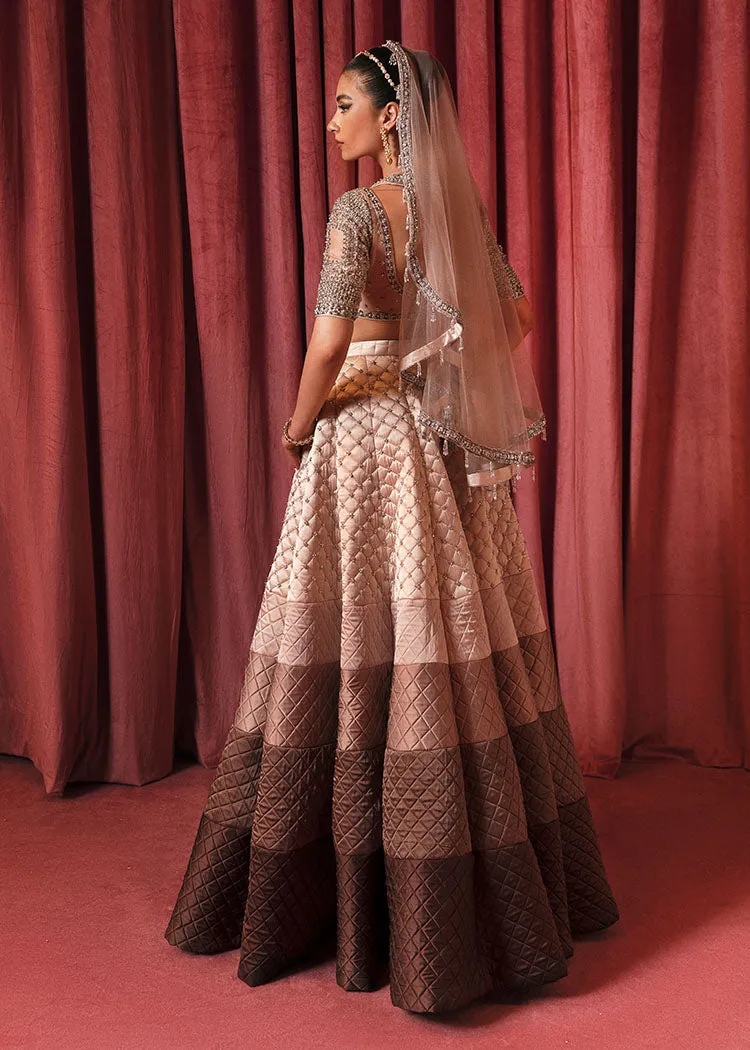 Pakistani Bridal Lehenga Choli Dress in Ivory Color