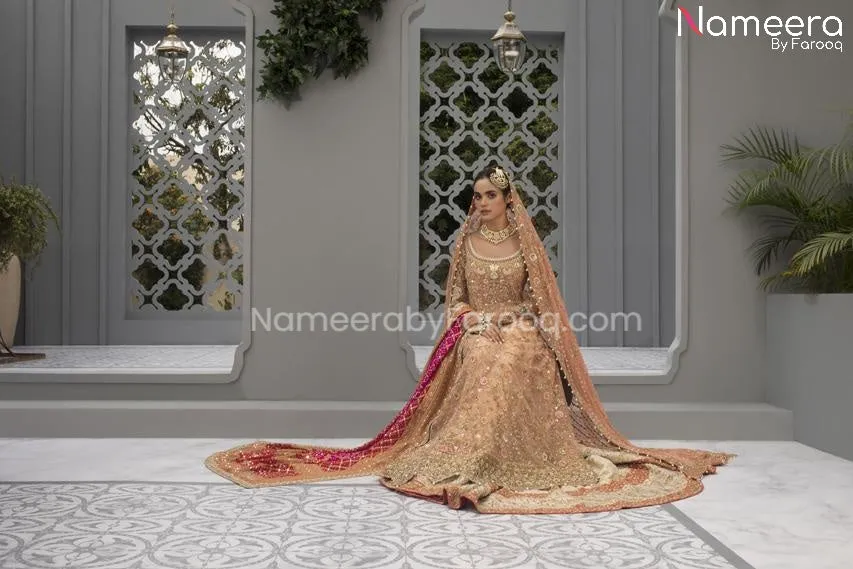 Pakistani Bridal Pishwas with Farshi Gharara #BS580