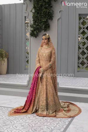 Pakistani Bridal Pishwas with Farshi Gharara #BS580