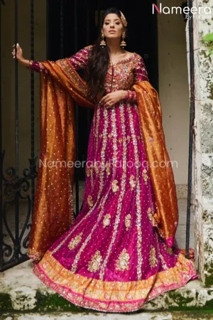 Pakistani Magenta Lehenga Choli Bridal Dress #BS570
