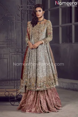 Pakistani Wedding Dress in Frock Lehenga Style #BS499
