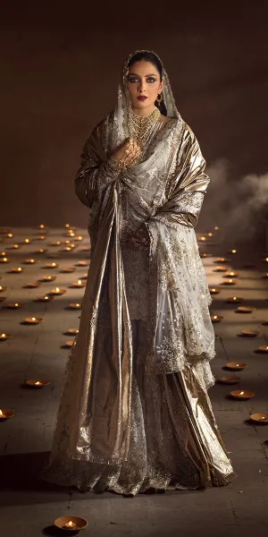 Pakistani Wedding Dress in Kameez and Gharara Style