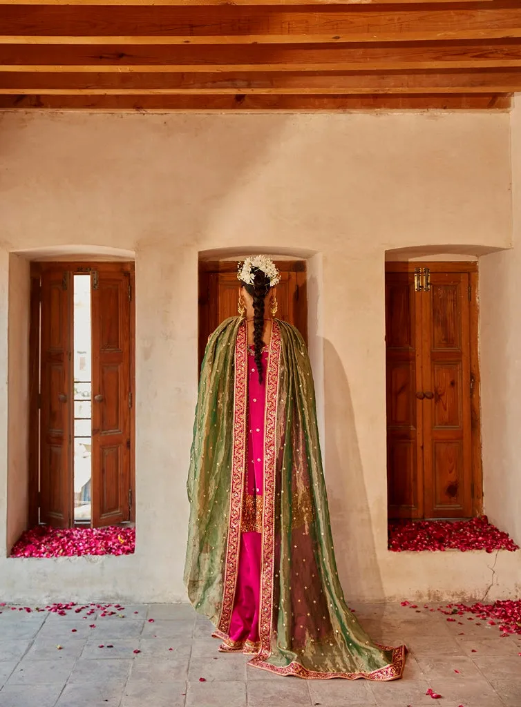 Pakistani Wedding Dress in Pink Kameez Sharara Style