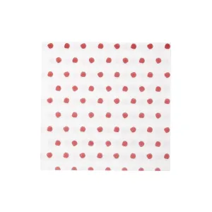 Papersoft Napkins Red Dot Dinner Napkins (Pack of 20)