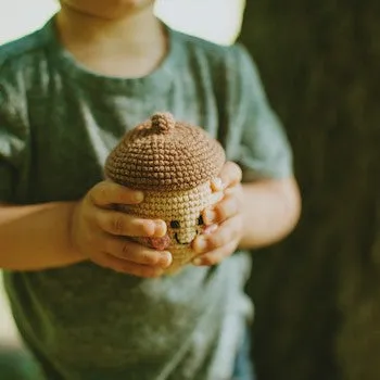 Pebble Handmade Organic Friendly Acorn Rattle Toy