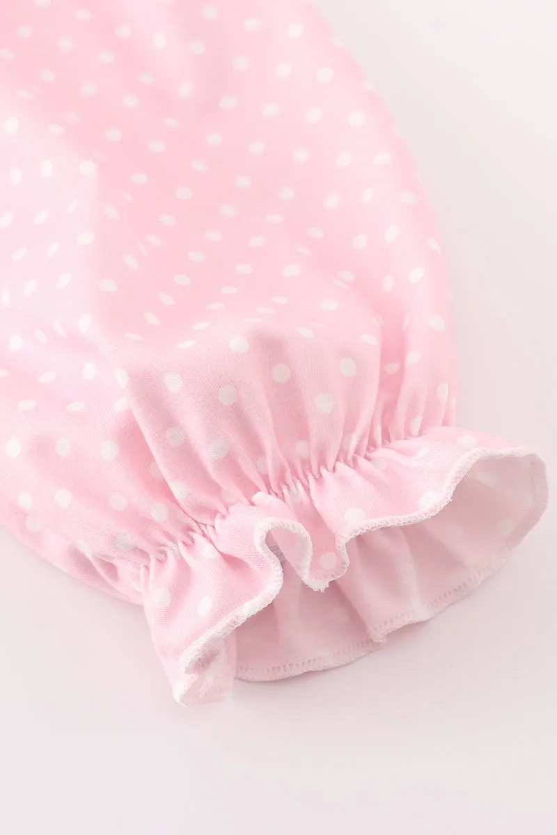 Pink Dot Smocked Western Embroidery Girl Dress