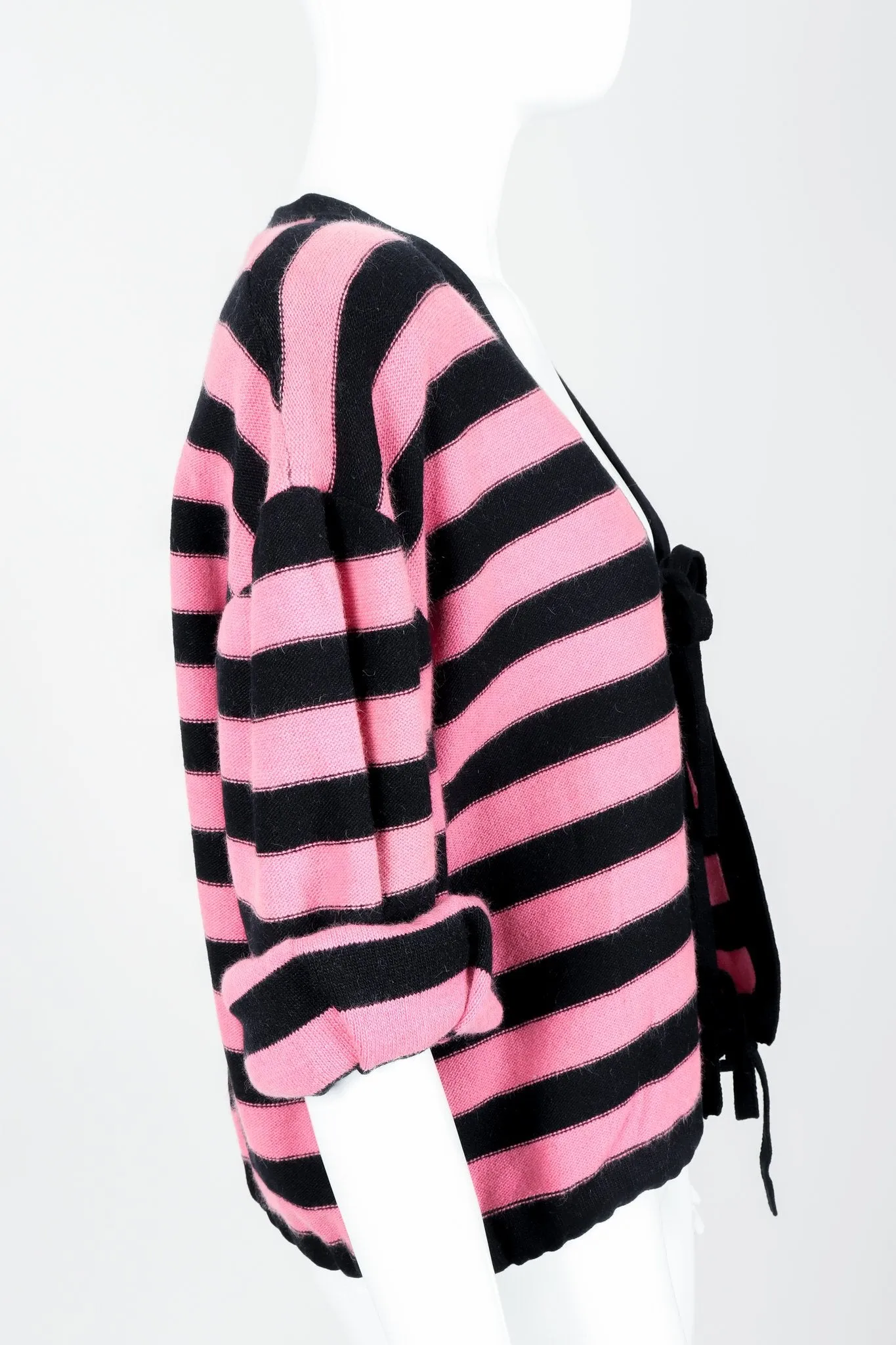 Pink Stripe Knit Boxy Cardigan
