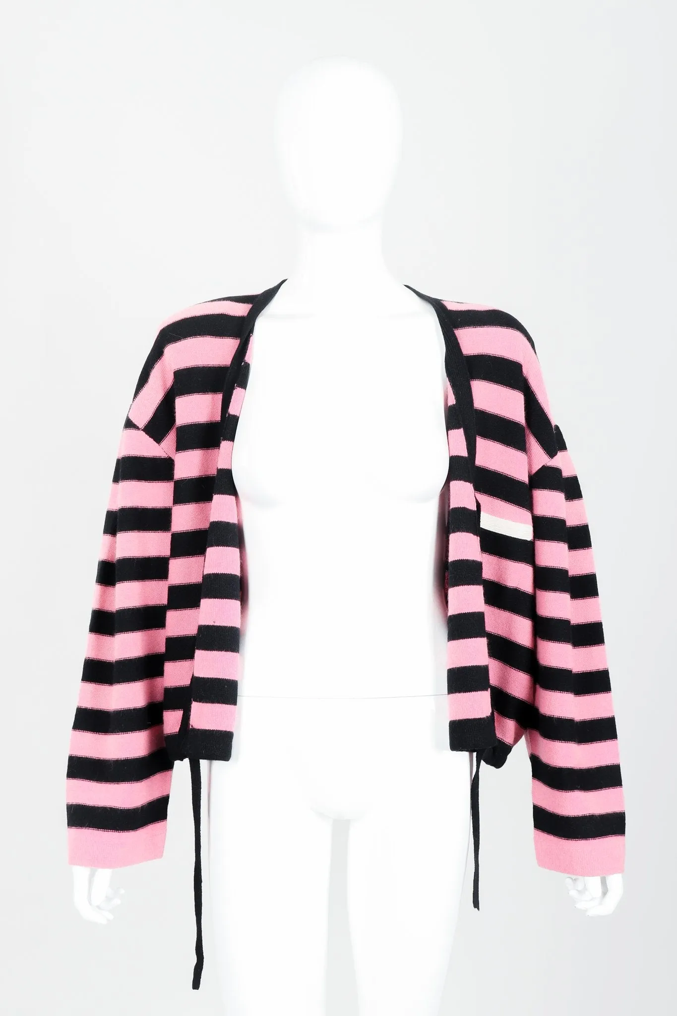 Pink Stripe Knit Boxy Cardigan