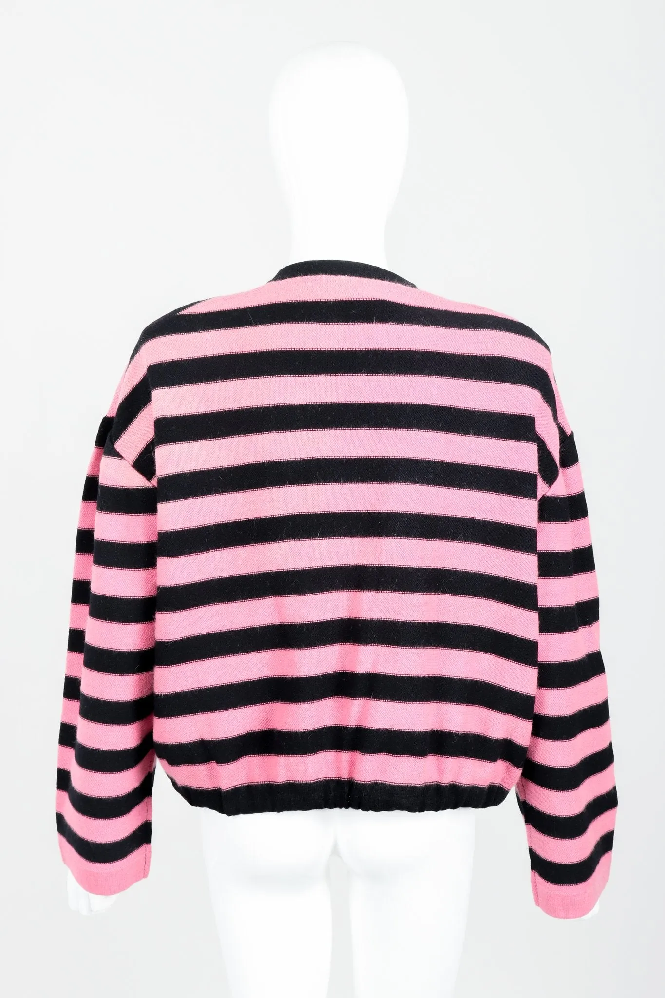 Pink Stripe Knit Boxy Cardigan