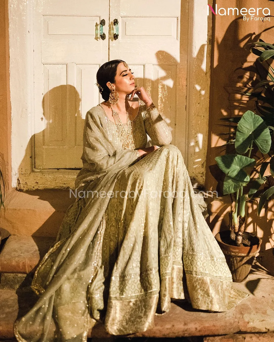 Pishwas Style Bridal Frock with Churidar Pajama #BS201