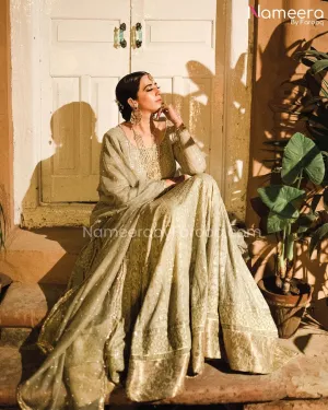Pishwas Style Bridal Frock with Churidar Pajama #BS201