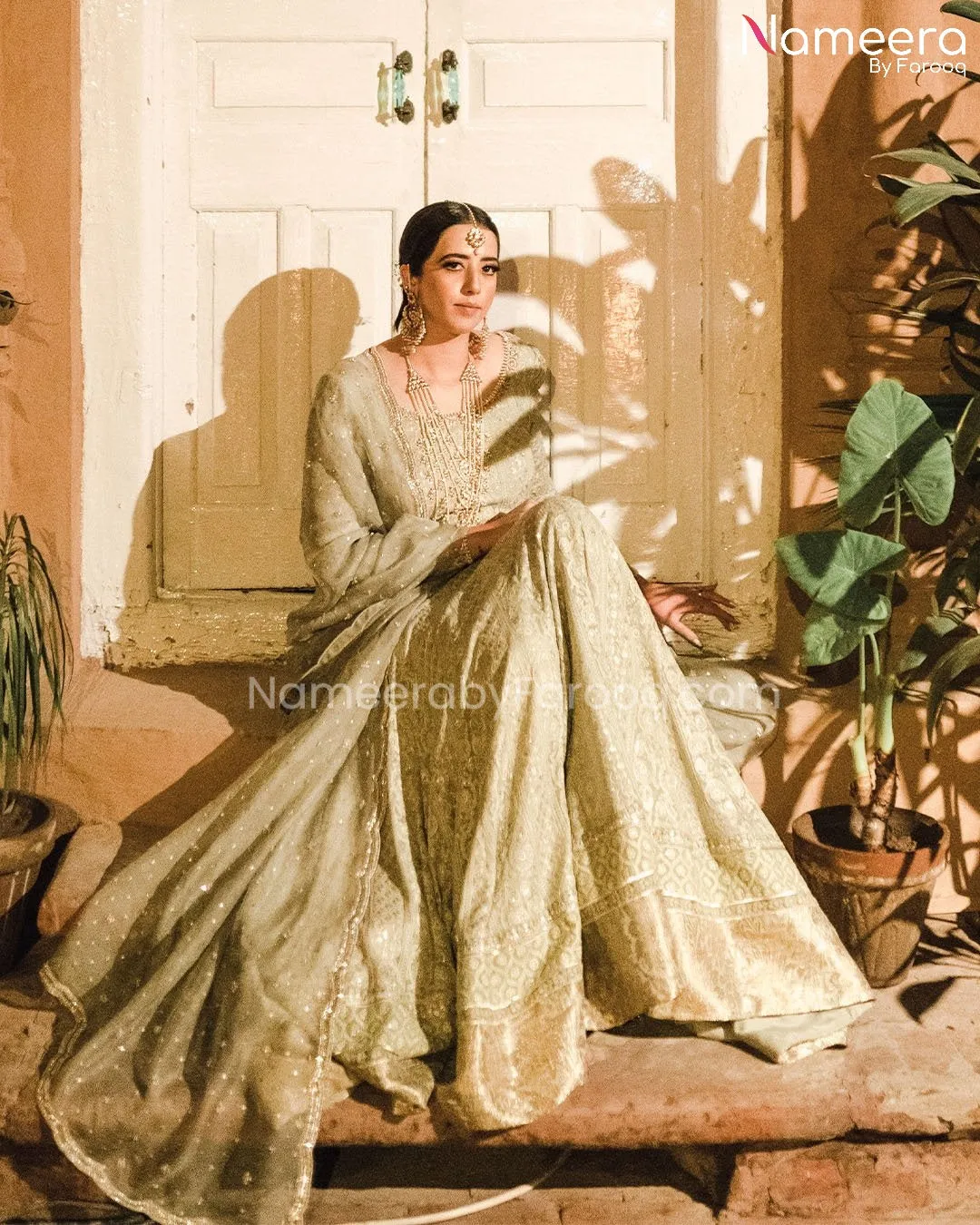 Pishwas Style Bridal Frock with Churidar Pajama #BS201