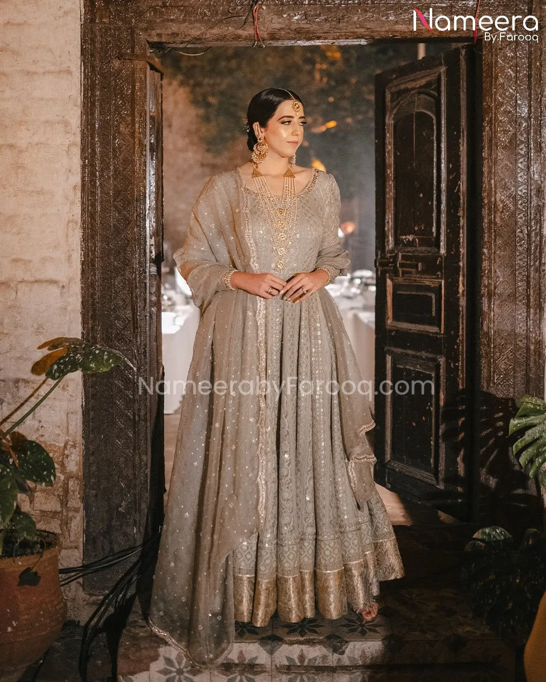 Pishwas Style Bridal Frock with Churidar Pajama #BS201