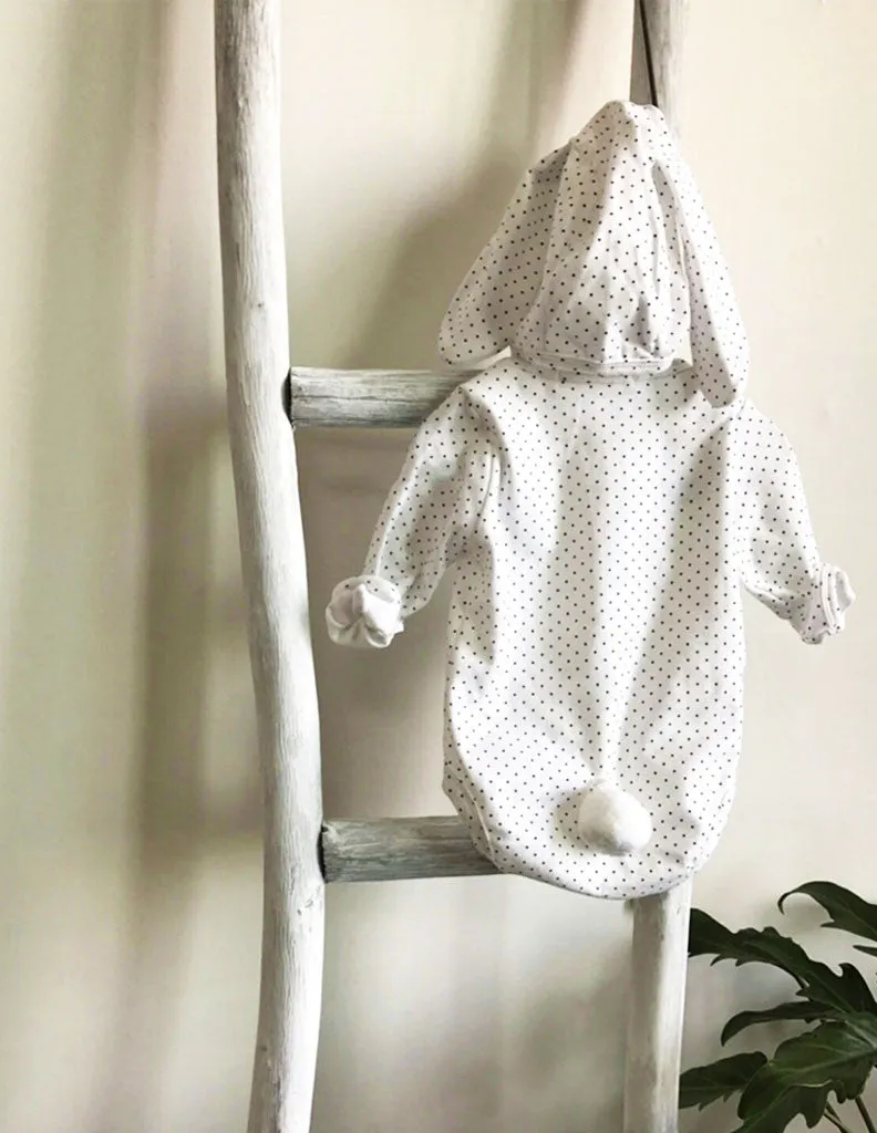 Polka Bunny Romper and Bonnet Set