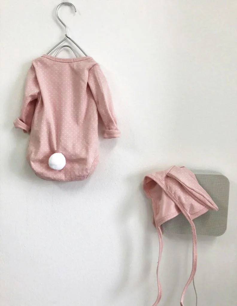 Polka Bunny Romper and Bonnet Set