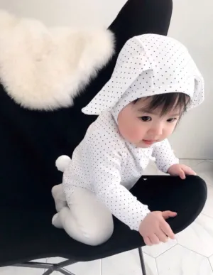 Polka Bunny Romper and Bonnet Set