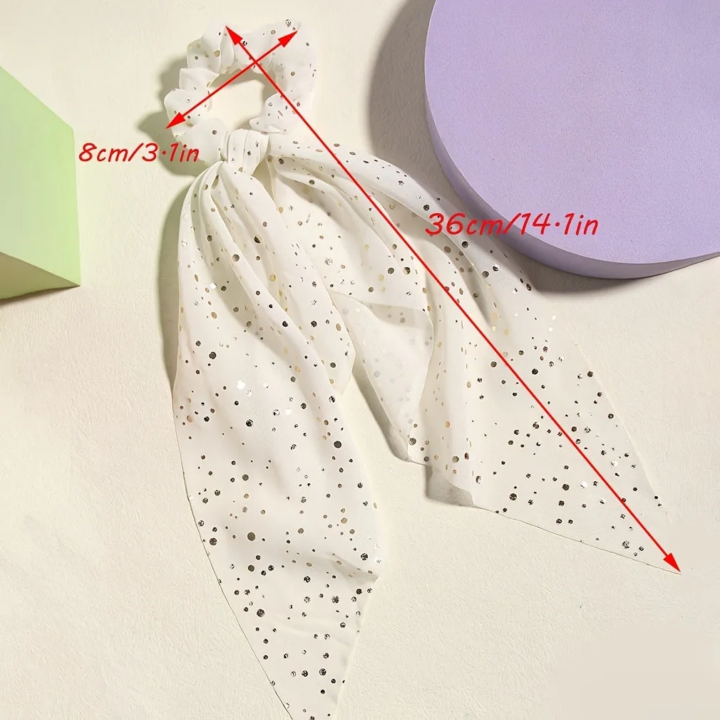 Polka Dot Hair Scarf Scrunchy Set