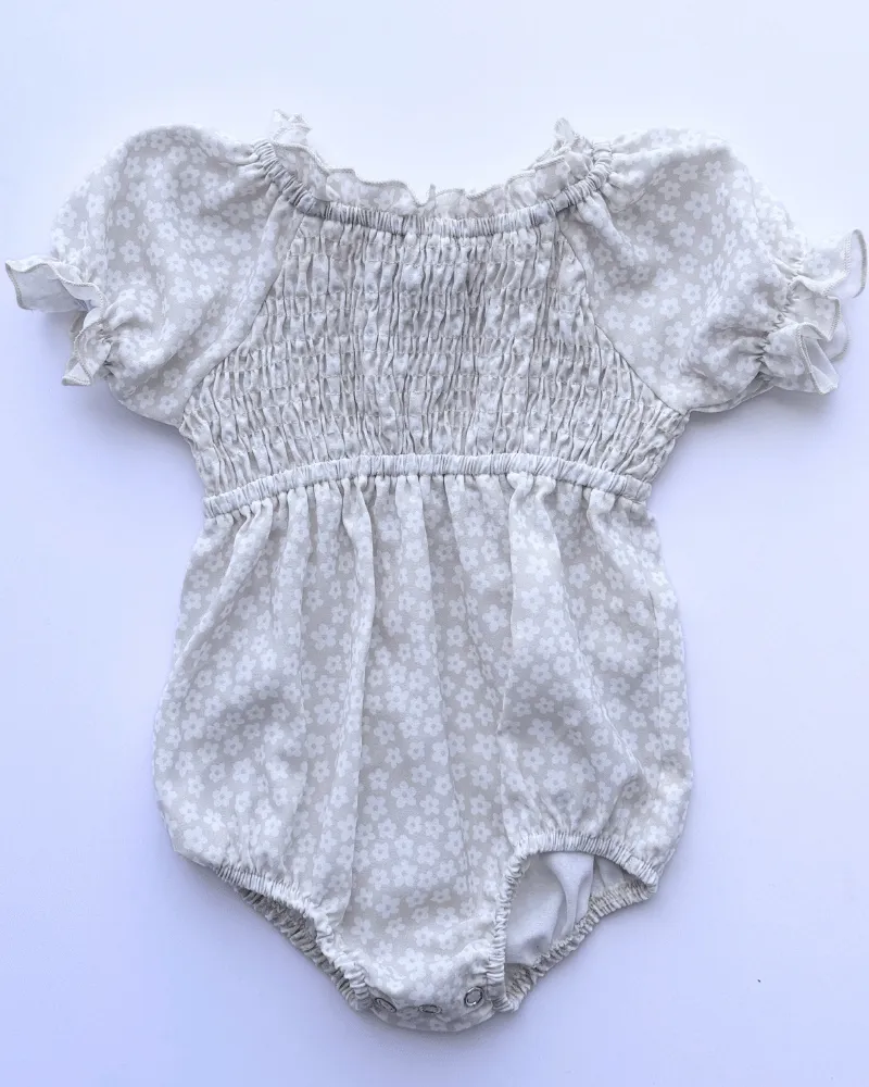 PREORDER! Jolie Puff Sleeve Smock Romper - Small Flowers