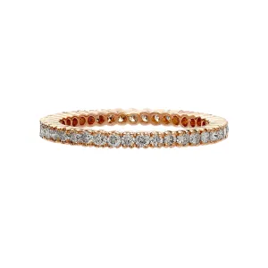 Prong White Diamond Band - 18K Rose Gold
