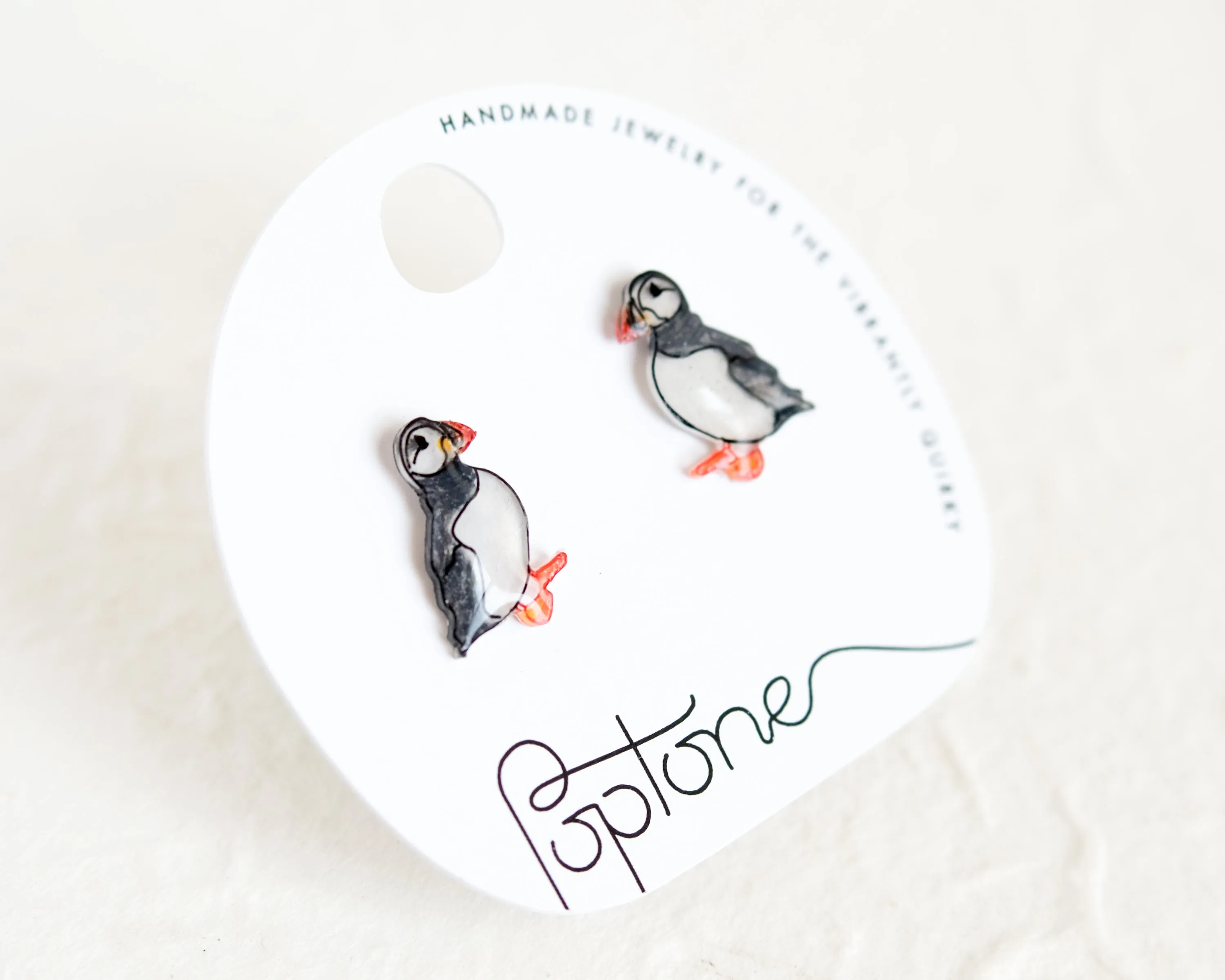 Puffin Penguin Winter Bird Earrings